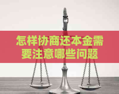 怎样协商还本金需要注意哪些问题