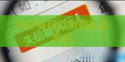 桔多多可以协商还本金吗