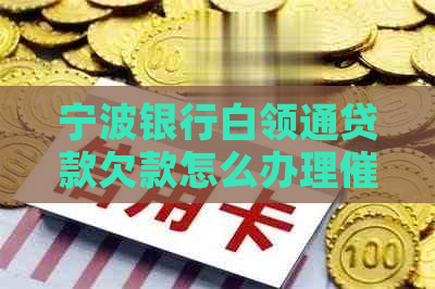 宁波银行白领通贷款欠款怎么办理手续
