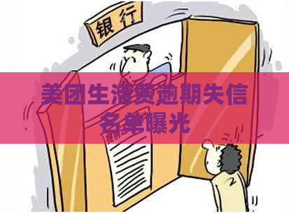 美团生活费逾期失信名单曝光