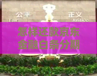 怎样还款京东金融白条分期的方法