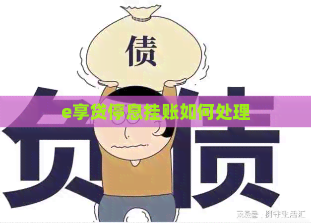 e享贷停息挂账如何处理