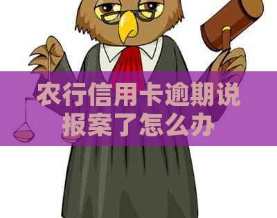 农行信用卡逾期说报案了怎么办