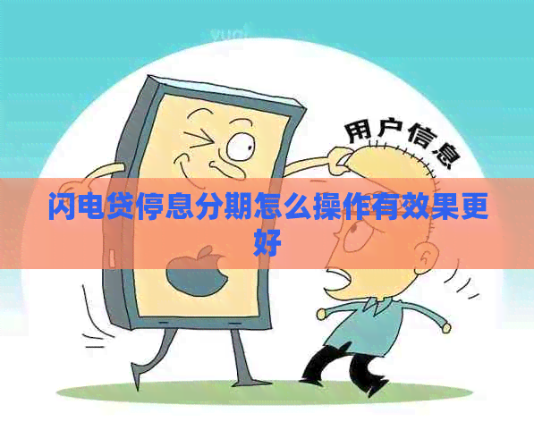 闪电贷停息分期怎么操作有效果更好