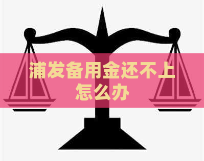 浦发备用金还不上怎么办