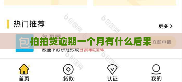 逾期一个月有什么后果