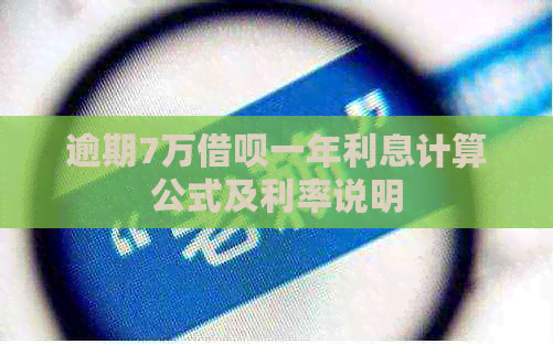 逾期7万信用卡一年利息计算公式及利率说明