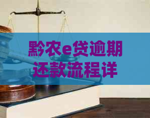 黔农e贷逾期还款流程详解
