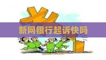 新网银行起诉快吗