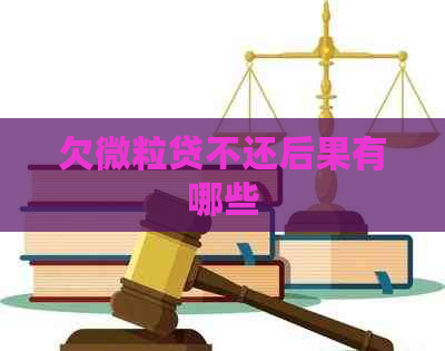 欠微粒贷不还后果有哪些