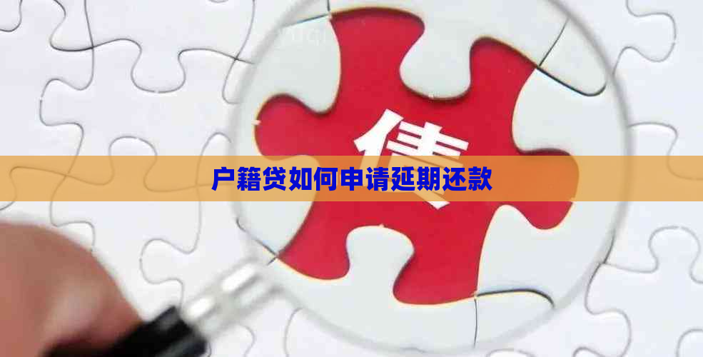 户籍贷如何申请延期还款