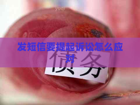 发短信要提起诉讼怎么应对