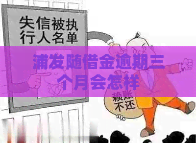 浦发随借金逾期三个月会怎样