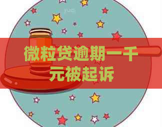 微粒贷逾期一千元被起诉