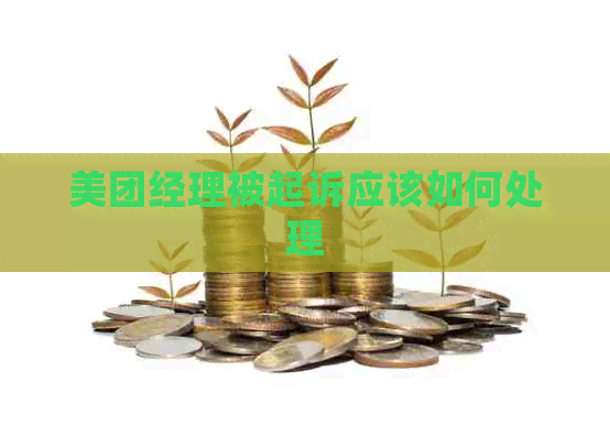 美团经理被起诉应该如何处理
