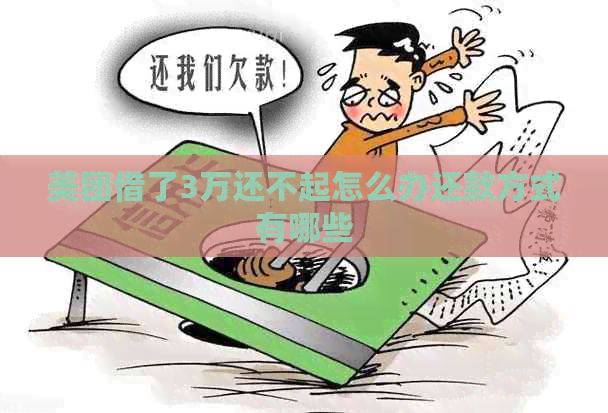 美团借了3万还不起怎么办还款方式有哪些