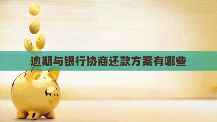 逾期与银行协商还款方案有哪些