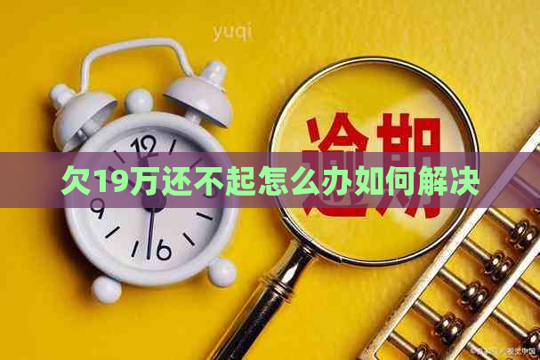 欠19万还不起怎么办如何解决