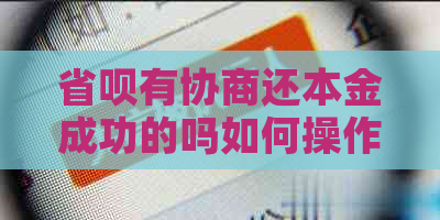 省呗有协商还本金成功的吗如何操作