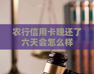 农行信用卡晚还了六天会怎么样