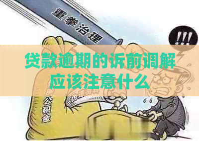 贷款逾期的诉前调解应该注意什么