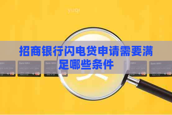 招商银行闪电贷申请需要满足哪些条件