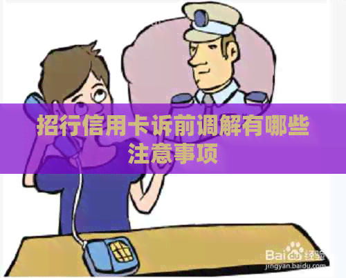 招行信用卡诉前调解有哪些注意事项
