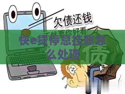 快e贷停息挂账怎么处理