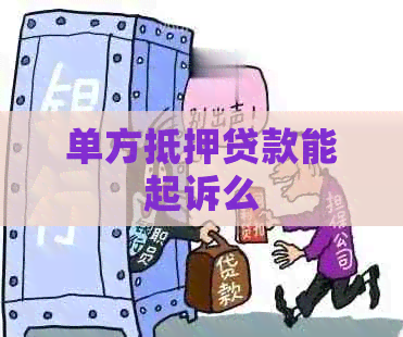 单方抵押贷款能起诉么