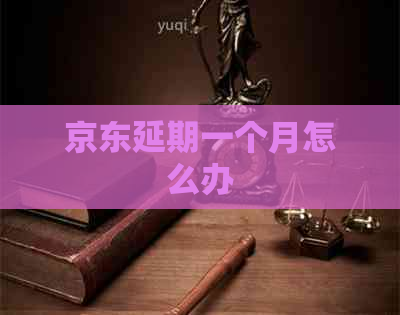 京东延期一个月怎么办