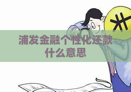 浦发金融个性化还款什么意思