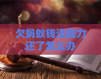 欠蚂蚁钱没能力还了怎么办