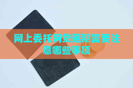 网上委托网贷延期需要注意哪些事项