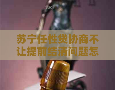 苏宁任性贷协商不让提前结清问题怎么解决