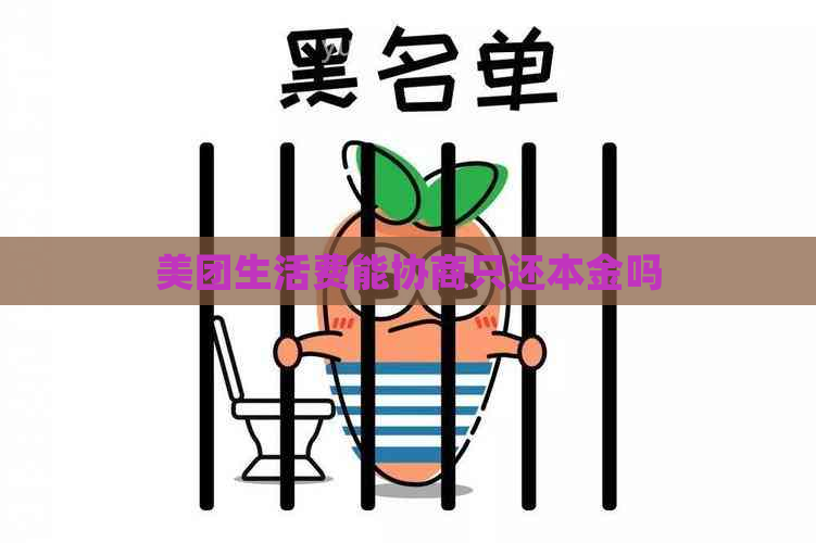 美团生活费能协商只还本金吗