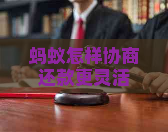 蚂蚁怎样协商还款更灵活