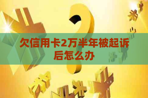 欠信用卡2万半年被起诉后怎么办