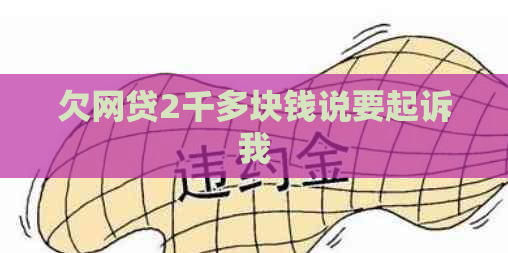 欠网贷2千多块钱说要起诉我
