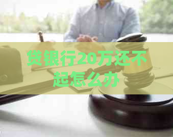 贷银行20万还不起怎么办