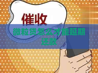 微粒贷怎么才能延期还款
