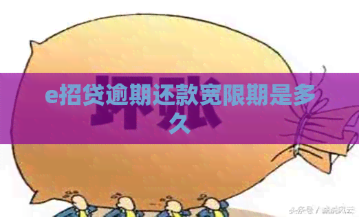 e招贷逾期还款宽限期是多久
