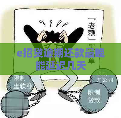 e招贷逾期还款最晚能延迟几天