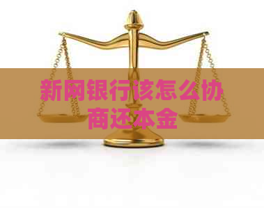 新网银行该怎么协商还本金