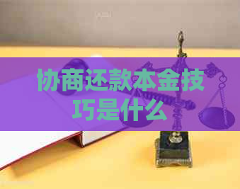 协商还款本金技巧是什么