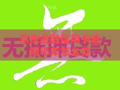 京东金融信用卡逾期半年怎么办
