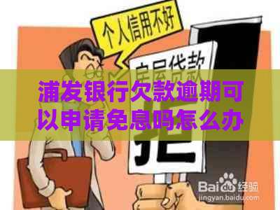 浦发银行欠款逾期可以申请免息吗怎么办