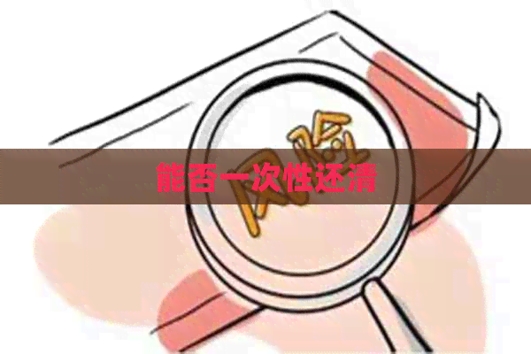 能否一次性还清