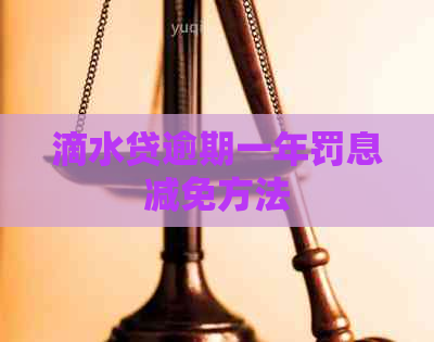 滴水贷逾期一年罚息减免方法