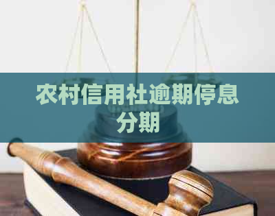 农村信用社逾期停息分期
