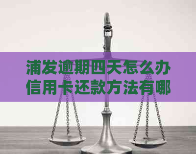 浦发逾期四天怎么办信用卡还款方法有哪些